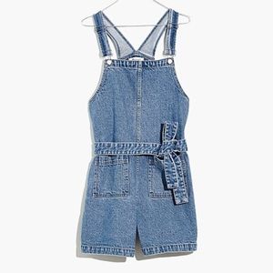 Madewell Denim Patch Pocket Short Overalls